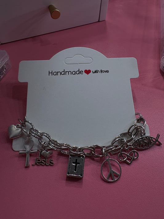 I heart Jesus inspired charm bracelet.