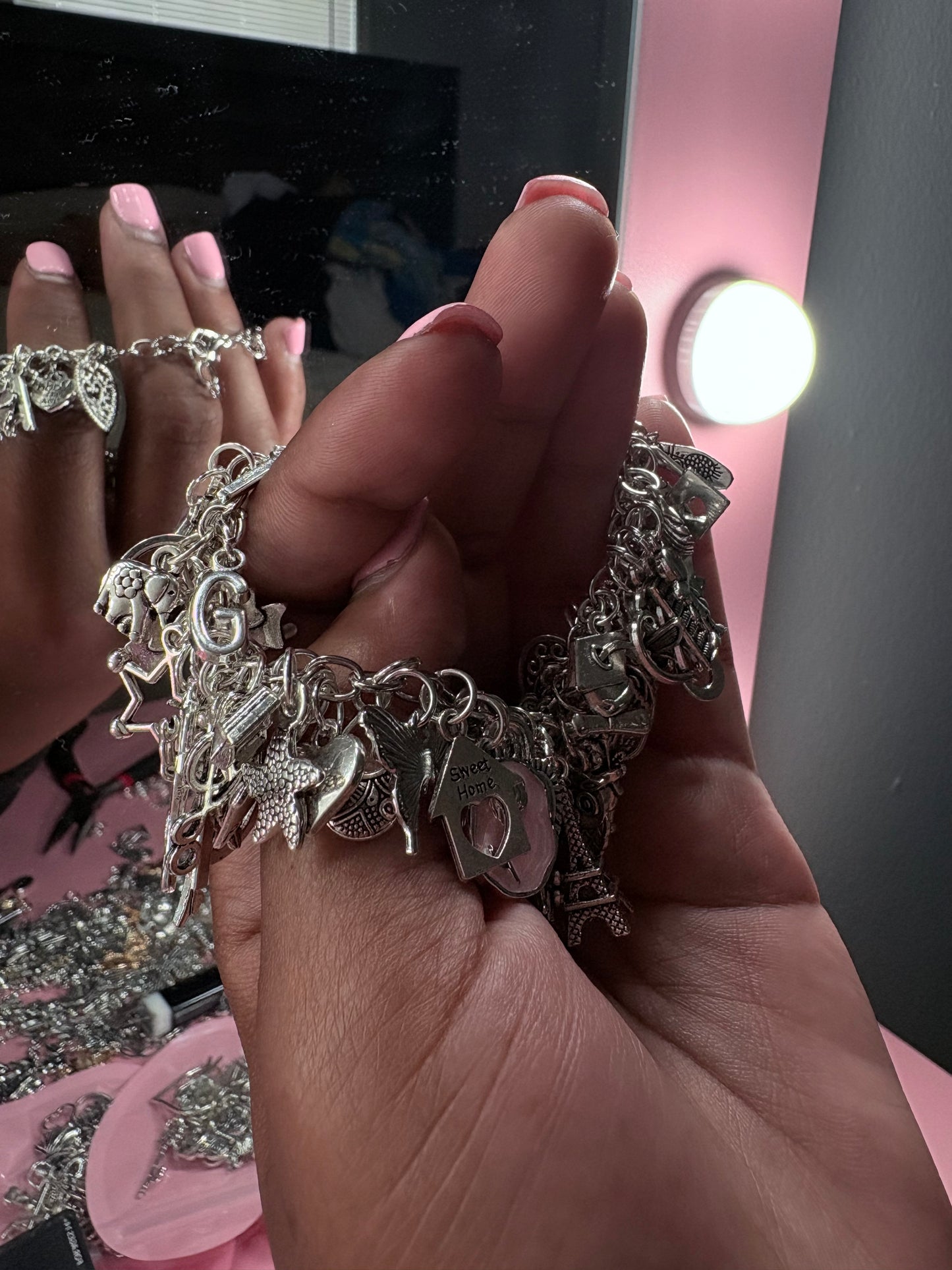 Dainty girl charm bracelet extra full Or full your choice